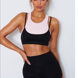 Sezzy Luxe Sports Bra Black/Pink with tags